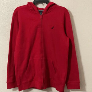 Nautica Red Big Boys Fleece Full Zip Soft Hoodie Size 18 / 20 (XL) NWT